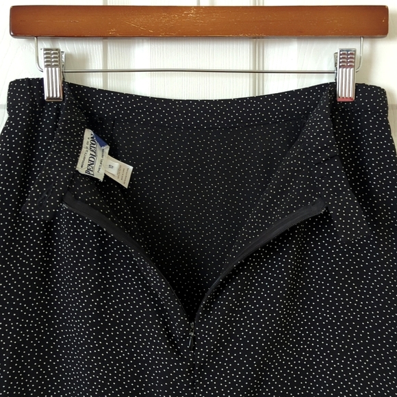Pendleton Y2K Vintage Spotted High Waisted Side Slit Midi Skirt Black White 10 - Picture 10 of 12